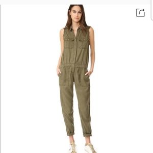 Etienne Marcel Military Green Sleeveless Jumpsuit